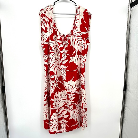 Bishop St. Apparel Dresses & Skirts - Vintage Bishop St Apparel Red Hawaiian Dress Plus 3XL Women's Tropical Vacation